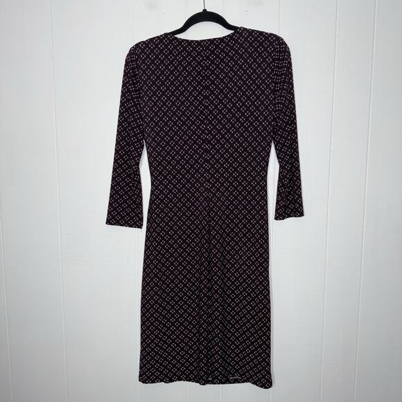 Lauren Ralph Lauren Women’s Sheath Dress Ruched Detail Geometric Print Size 8 - Picture 2 of 5